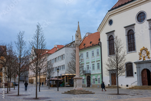 Main square of the historic center of Bratislava, Slovakia