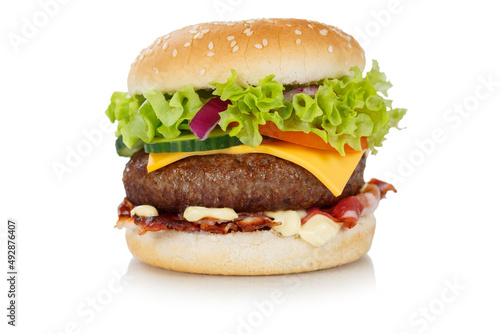 Hamburger Cheeseburger fastfood fast food isolated on a white background