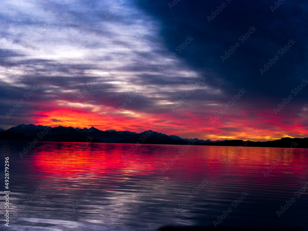 Sunset in patagonia argentina