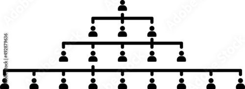 Organizational structure sign. Simple organizational structure. organizational hierarchical scheme. Community icon. organization icon. Organization Chart design