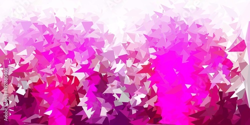 Dark pink vector triangle mosaic backdrop.