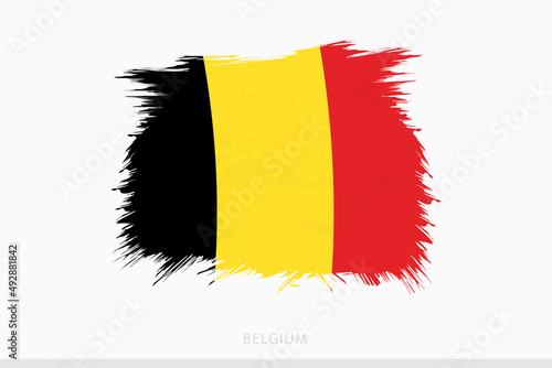 Grunge flag of Belgium, vector abstract grunge brushed flag of Belgium.