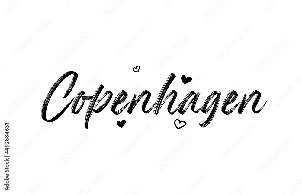Copenhagen grunge city typography word text with grunge style. Hand lettering. Modern calligraphy text