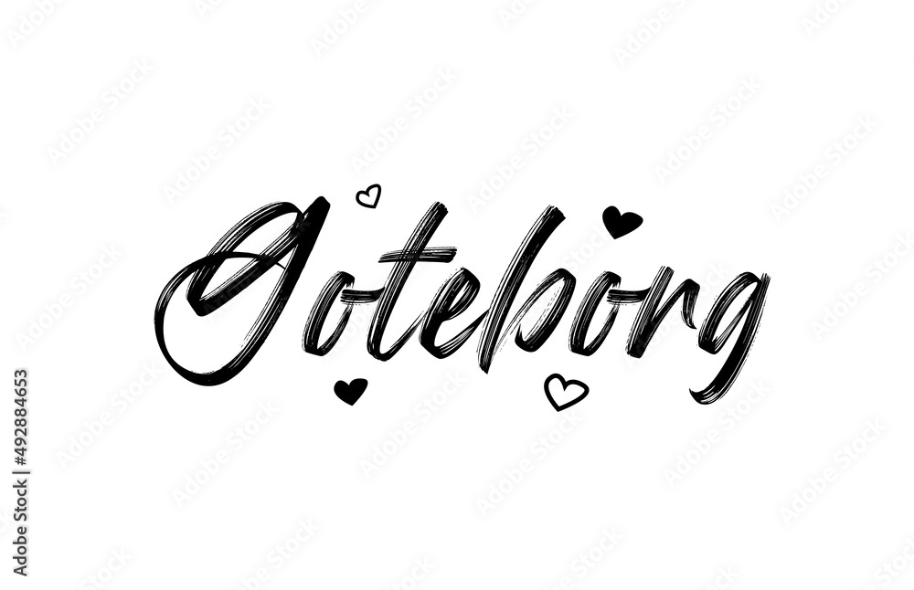 Goteborg grunge city typography word text with grunge style. Hand lettering. Modern calligraphy text