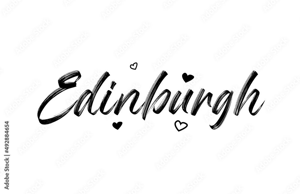 Edinburgh grunge city typography word text with grunge style. Hand lettering. Modern calligraphy text