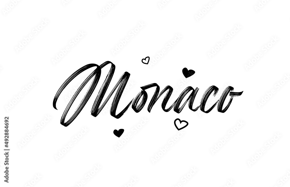 Monaco grunge city typography word text with grunge style. Hand lettering. Modern calligraphy text Monaco grunge city typography word text with grunge style. Hand lettering. Modern calligraphy text