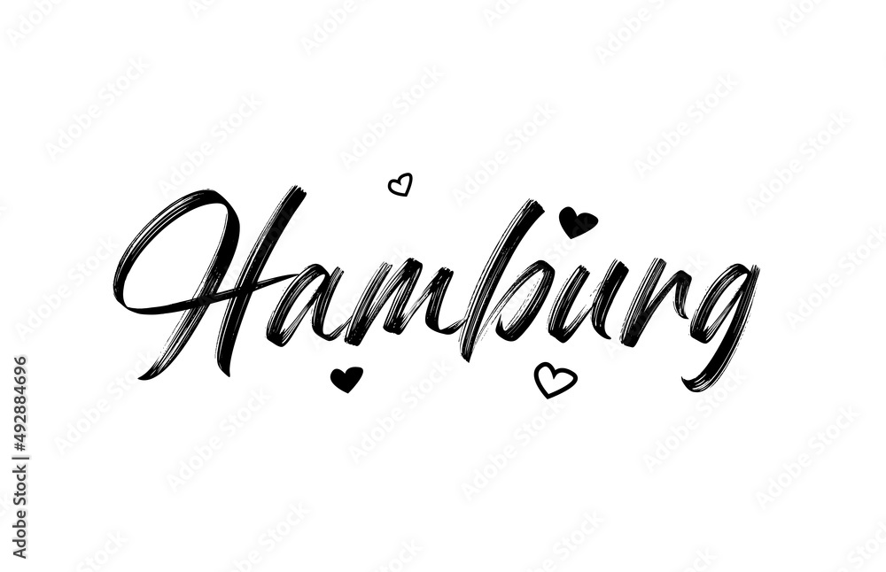 Hamburg grunge city typography word text with grunge style. Hand lettering. Modern calligraphy text