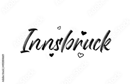 Innsbruck grunge city typography word text with grunge style. Hand lettering. Modern calligraphy text
