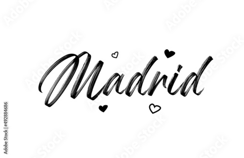 Madrid grunge city typography word text with grunge style. Hand lettering. Modern calligraphy text