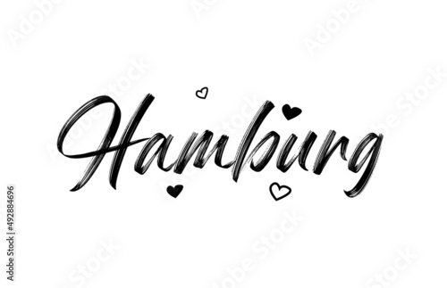 Hamburg grunge city typography word text with grunge style. Hand lettering. Modern calligraphy text