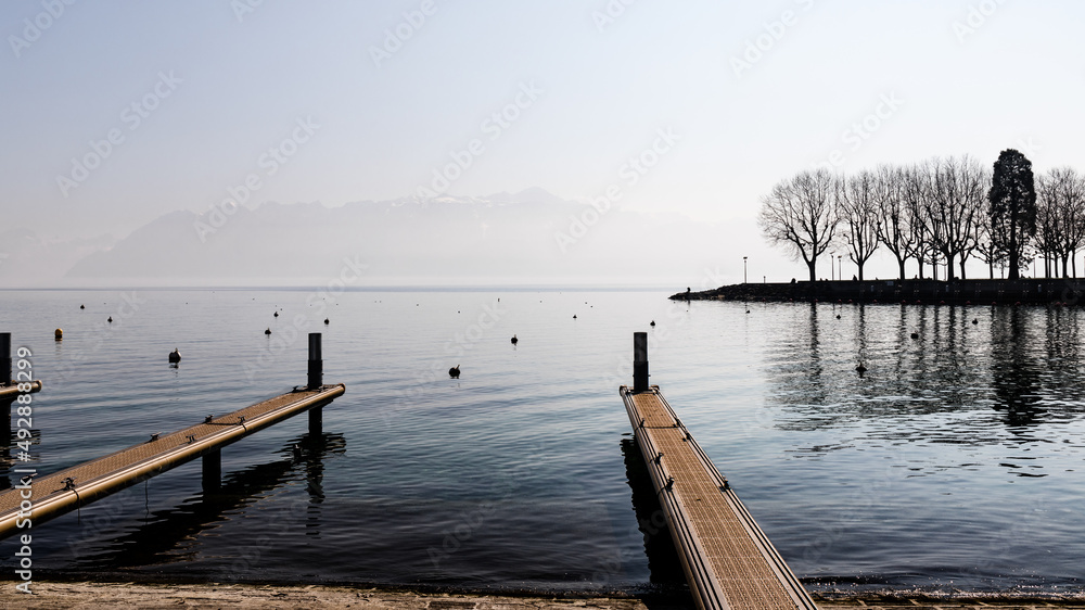 Naklejka premium Lac Léman Suisse