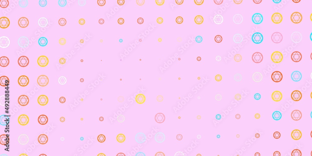 Light Blue, Yellow vector background with occult symbols. Light Blue, Yellow vector background with occult symbols.