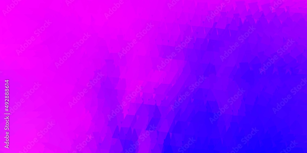 Fototapeta premium Light pink, blue vector triangle mosaic wallpaper.