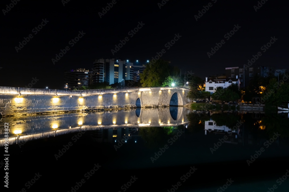 historical Küçükçekmece bridge in istanbul