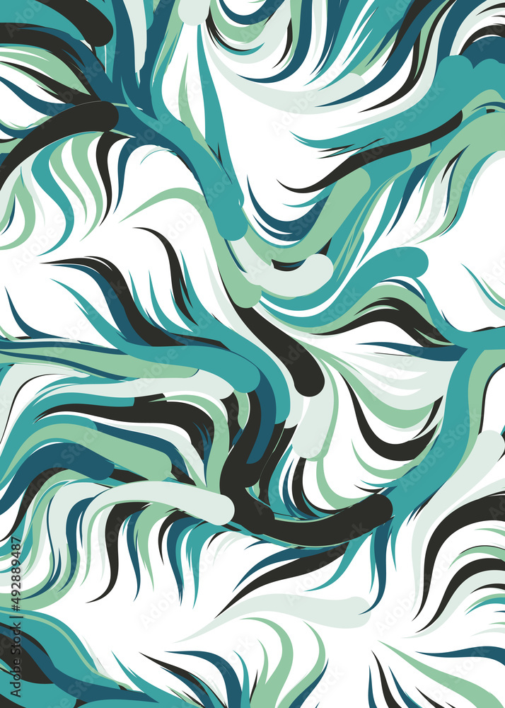 Fototapeta premium Abstract Perlin Noise Geometric Pattern generative computational art illustration