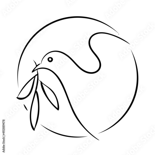 Vector logo with a dove of peace