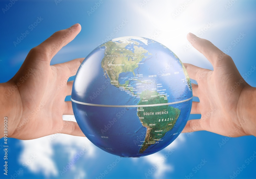 Child with Earth Globe. Study, education, conservation Child with Earth Globe. Study, education, conservation