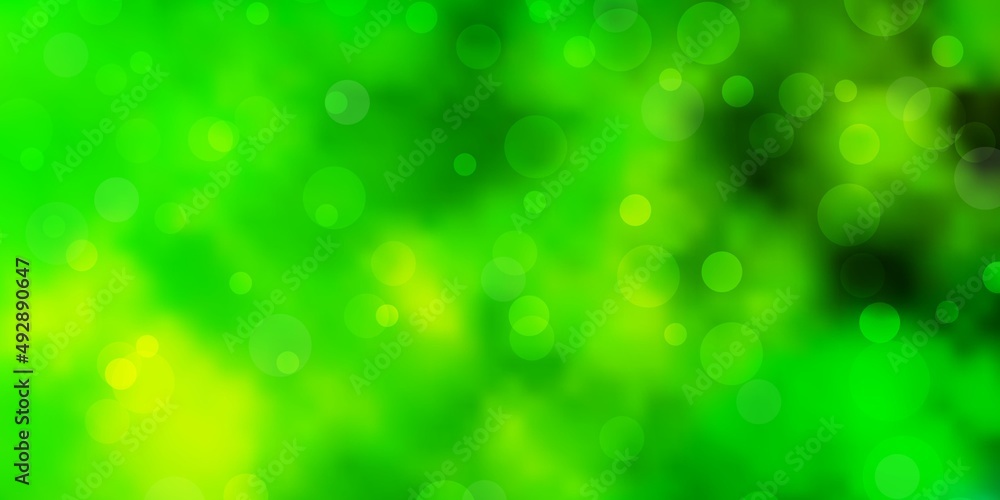 Light Green, Yellow vector background with circles. Light Green, Yellow vector background with circles.