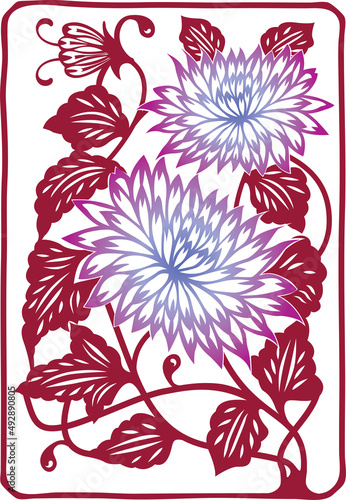 imitation of traditional Chinese dyed paper clippings. vector