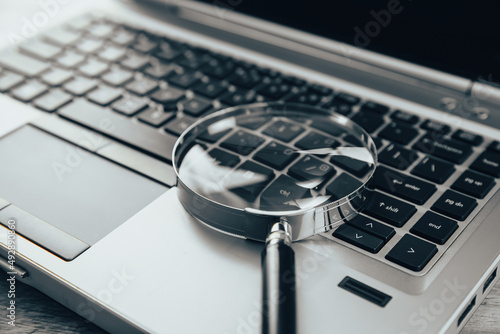 Laptop computer with magnifying glass