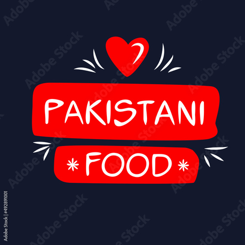 Creative (Pakistani food) logo, sticker, badge, label, vector illustration.