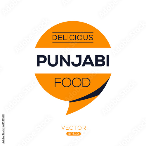 Creative (Punjabi food) logo, sticker, badge, label, vector illustration.