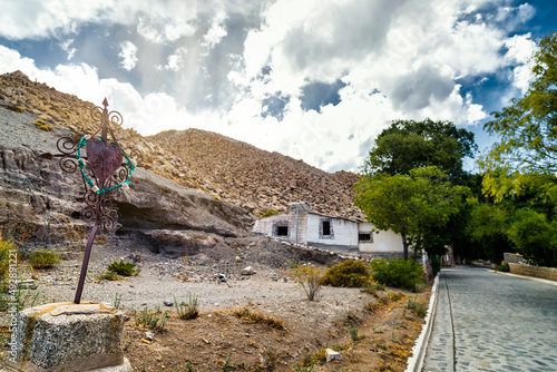 Cobbled street in Santa Rosa de Tastil, Salta, Argentina photo