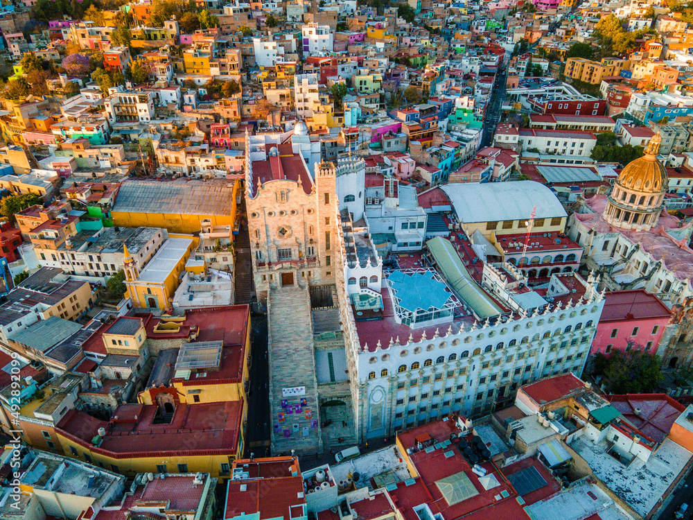 Ciudad de Guanajuato, Guanajuato, México. Sunset universidad de guanajuato