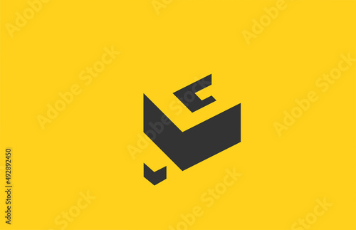 yellow black g alphabet letter icon logo with shadow design. Creative template for company and business