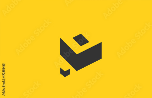 yellow black o alphabet letter icon logo with shadow design. Creative template for company and business