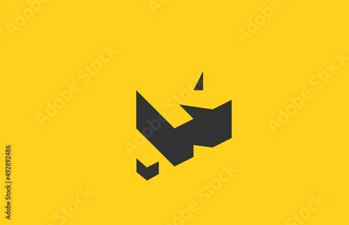 yellow black k alphabet letter icon logo with shadow design. Creative template for company and business