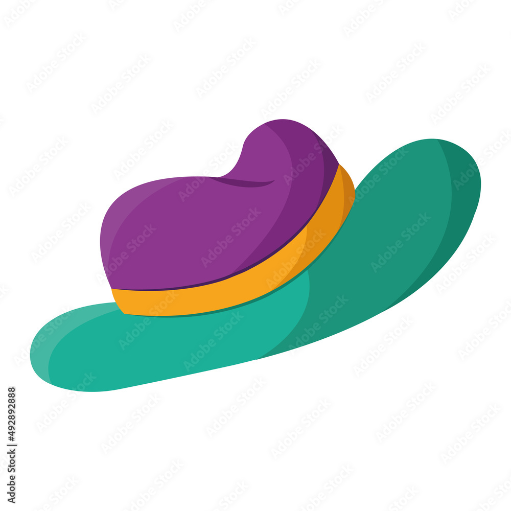 Fototapeta premium Isolated colored carnival hat icon Vector