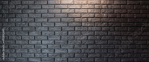 Black brick wall. wallpapers for the desktop. photography for design