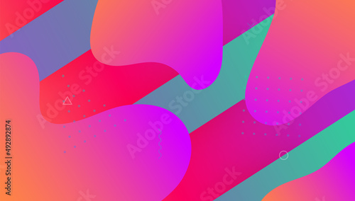 Minimal Poster. Rainbow Shape. Neon Pattern. Plastic Paper. Purple Hipster Layout. Flow Landing Page. Business Backdrop. 3d Gradient Banner. Violet Minimal Poster
