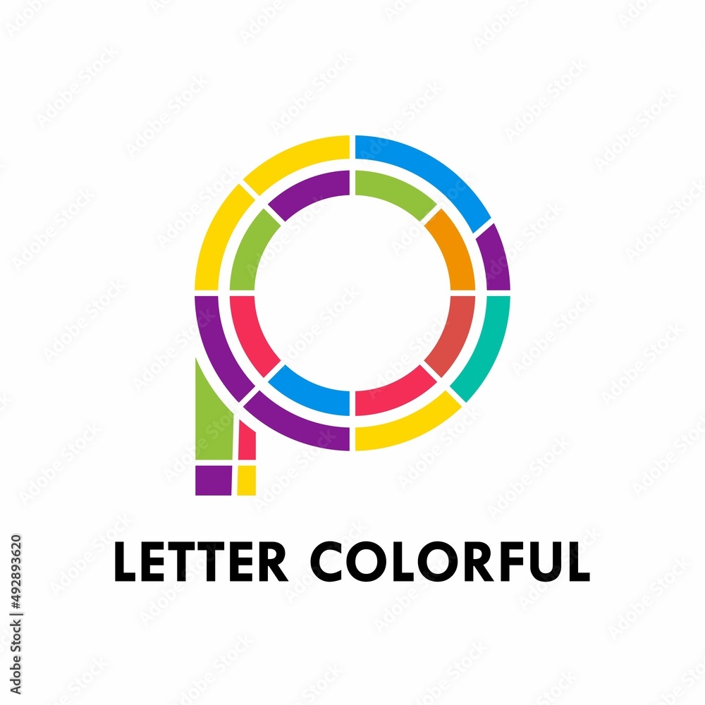 Fototapeta premium Colorful Letter p logo font design template illustration