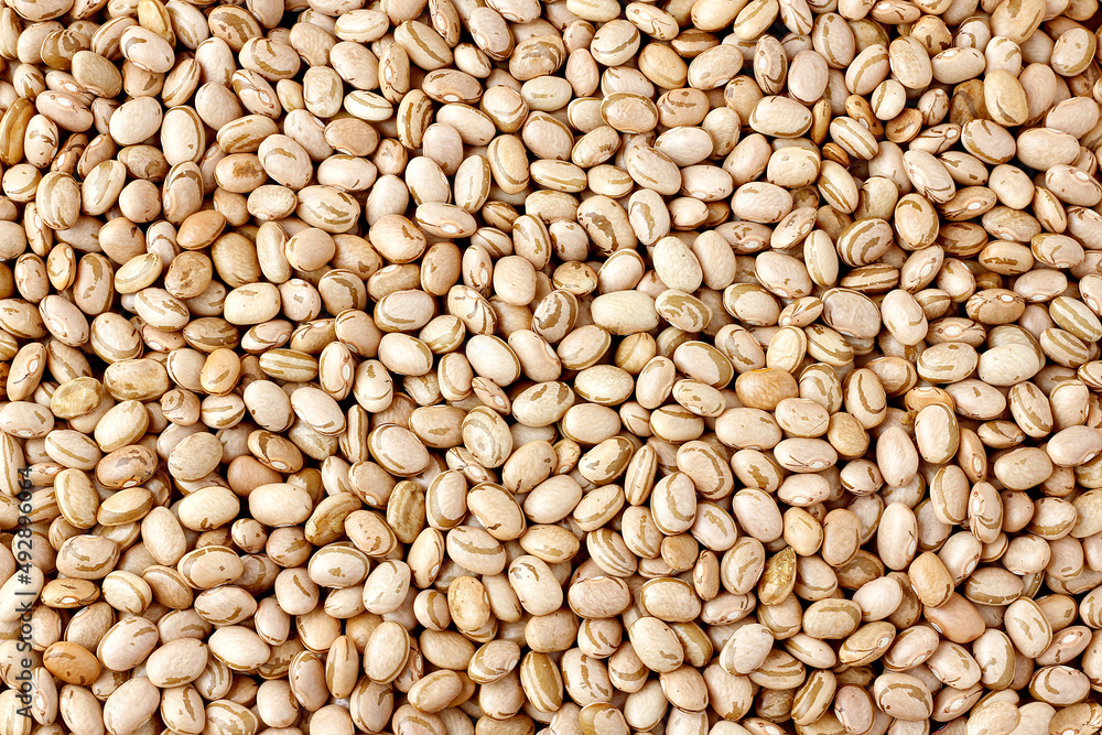 Background with Carioca beans. bean texture. Product name in Brazilian Portuguese Background with Carioca beans. bean texture. Product name in Brazilian Portuguese