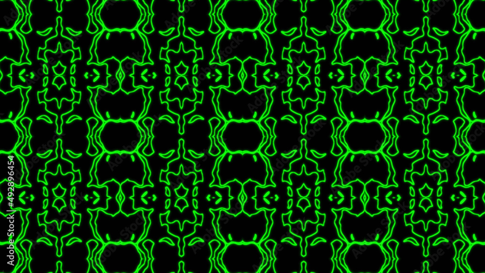 Abstract green geometric seamless pattern background. Psychedelic Colorful Kaleidoscope VJ background. Disco Abstract Background Abstract green geometric seamless pattern background. Psychedelic Colorful Kaleidoscope VJ background. Disco Abstract Background