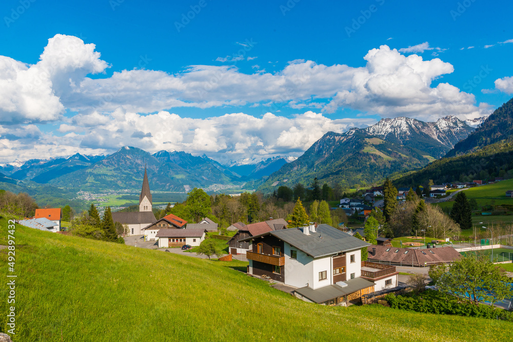 Village of Gurtis in the Walgau Valley, State of Vorarlberg, Austria