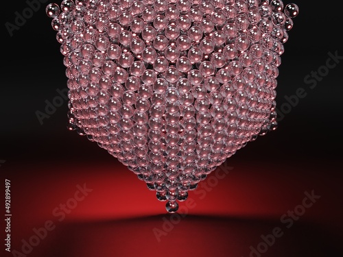 Image of a group of balls on a dark background, 3D rendering