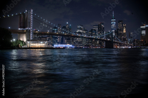 city bridge at night