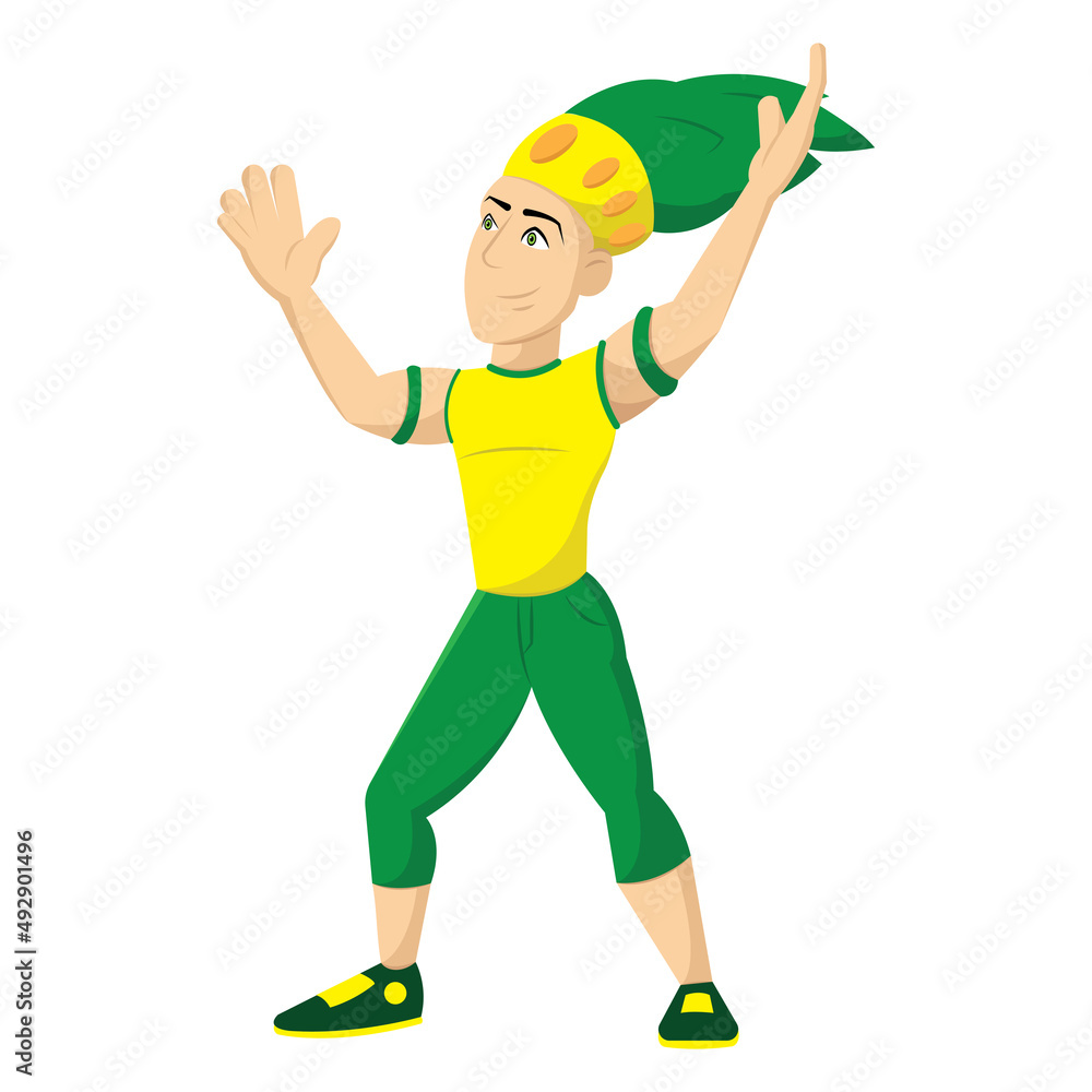 Isolated happy boy with traditional carnival clothes Vector Isolated happy boy with traditional carnival clothes Vector