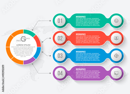 Abstract 3D Paper Infographics. Business template .Vector illustration
