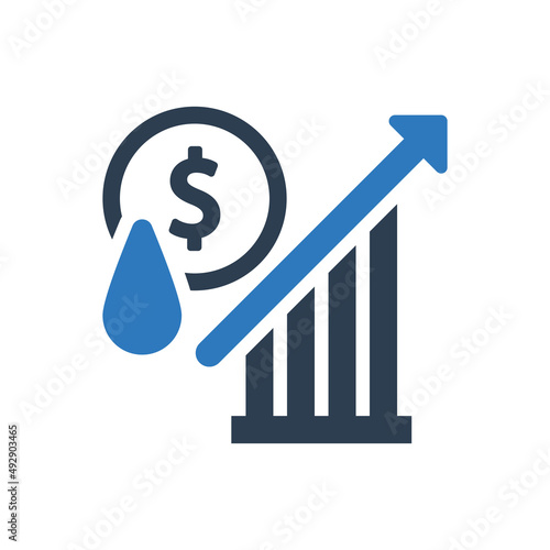 oil price icon - growth icon sign symbol