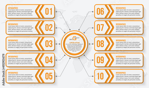 Abstract 3D Paper Infographics. Business template .Vector illustration