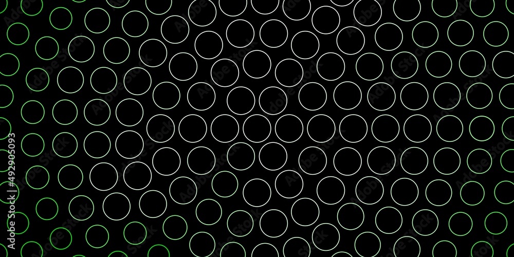 Dark Green vector layout with circles.