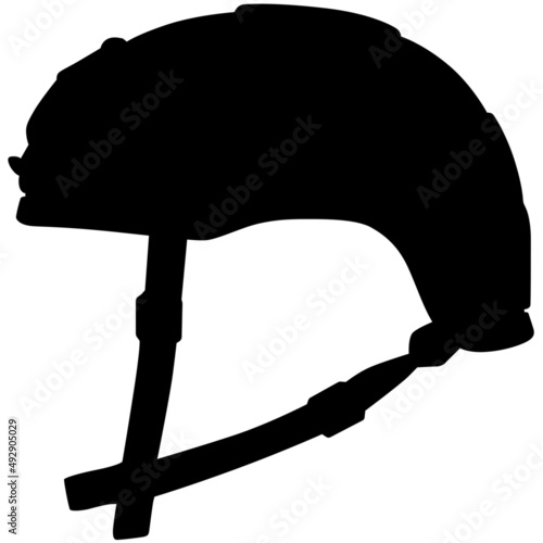 army military, police tactical special forces ballistic bulletproof helmet. side view silhouette