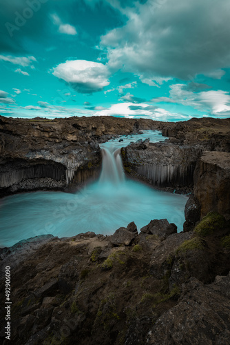 Aldeyjarfoss waterfall in Iceland.