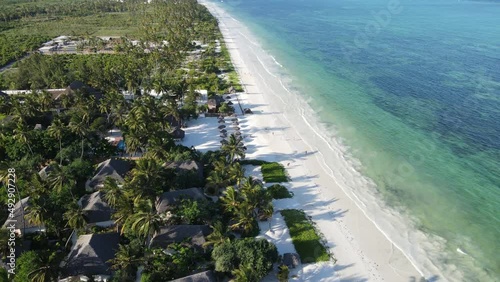 Aerial view of the beach on Zanzibar island, Tanzania photo