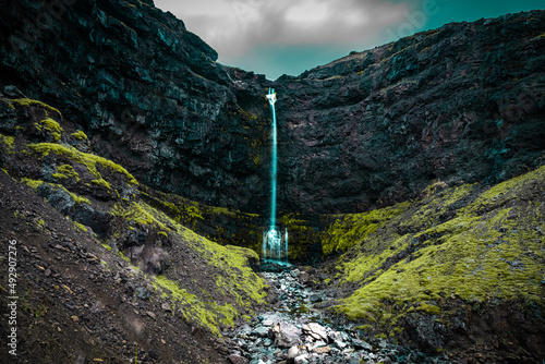 Flogufoss waterfall in Iceland. photo