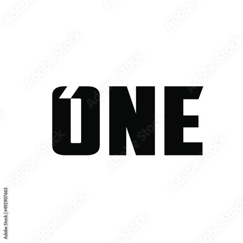 logo creative word one logo with number 1 inside